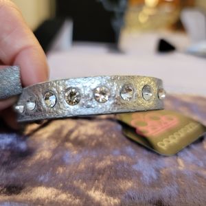 Silver rhinestone wrap bracelet